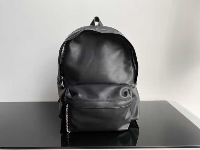 Fake New Fashion Discount Top Quality Black Cowhide Backpack